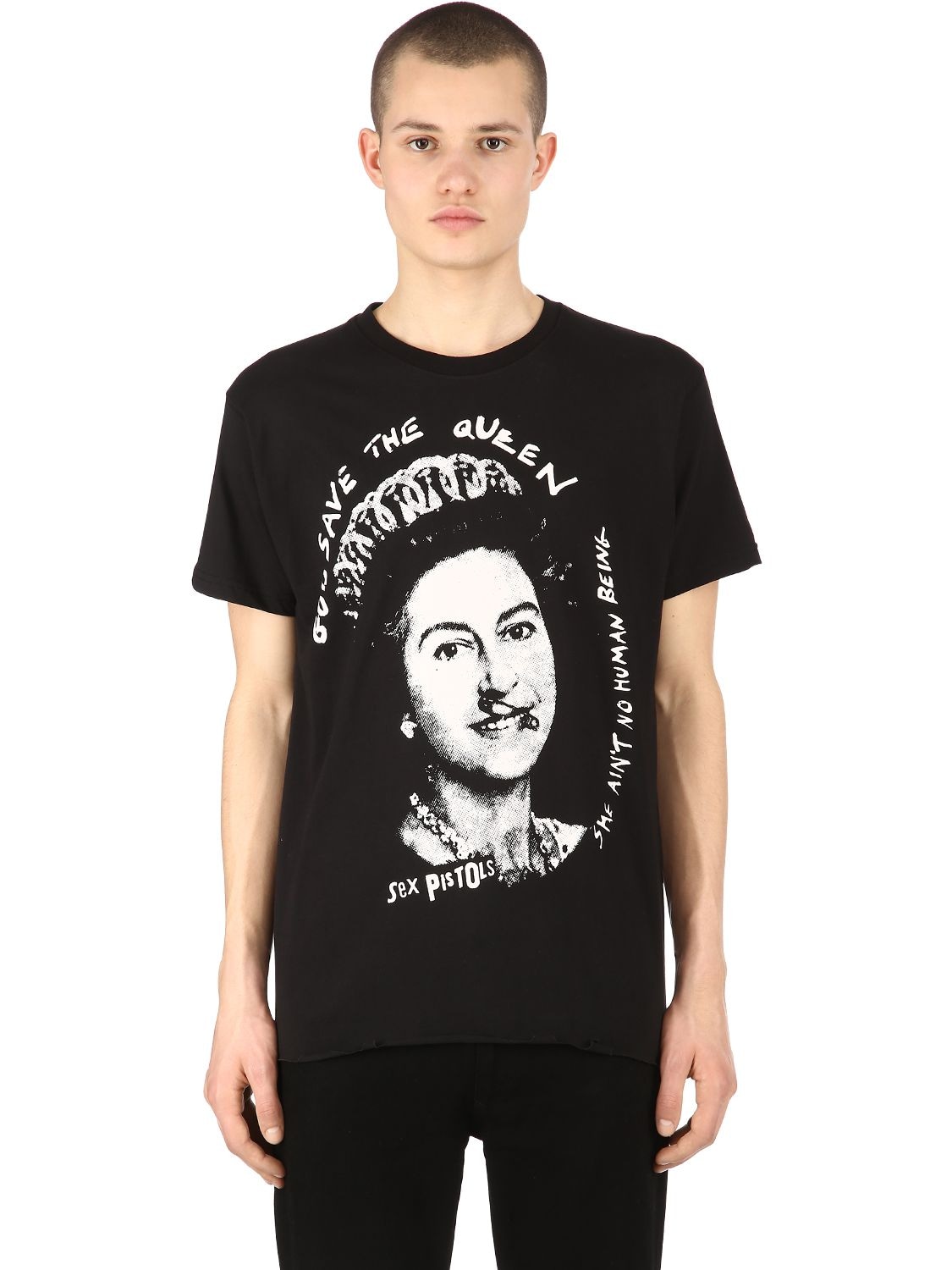 Boy London God Save The Queen Jersey T-shirt In Black