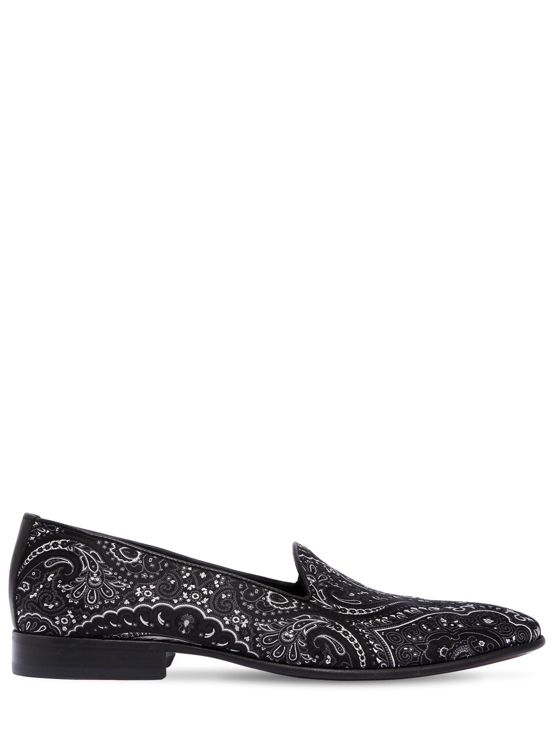 Etro Paisley Silk Jacquard Loafers In Black