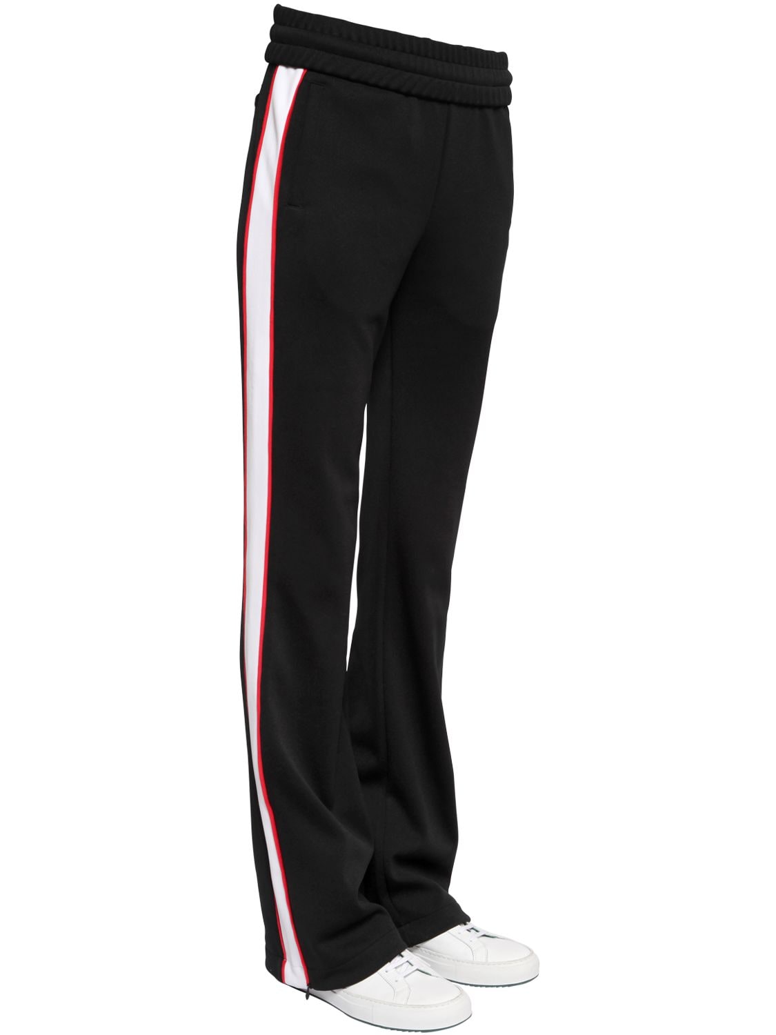 OFF-WHITE FLARED TRACK trousers W/ SIDE BANDS,67I3KW013-MTAwMA2