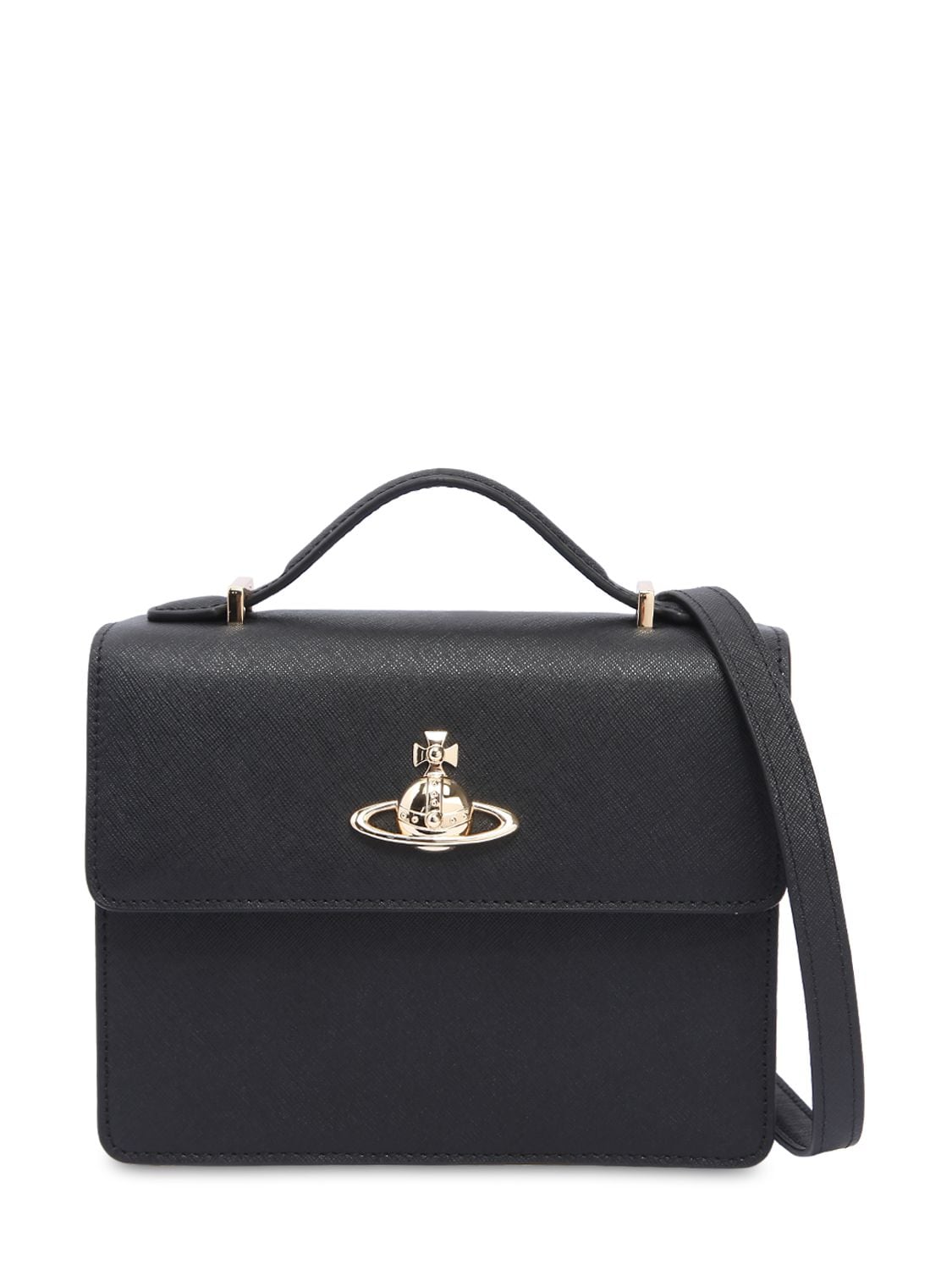 Vivienne Westwood Pimlico Leather Shoulder Bag In Black