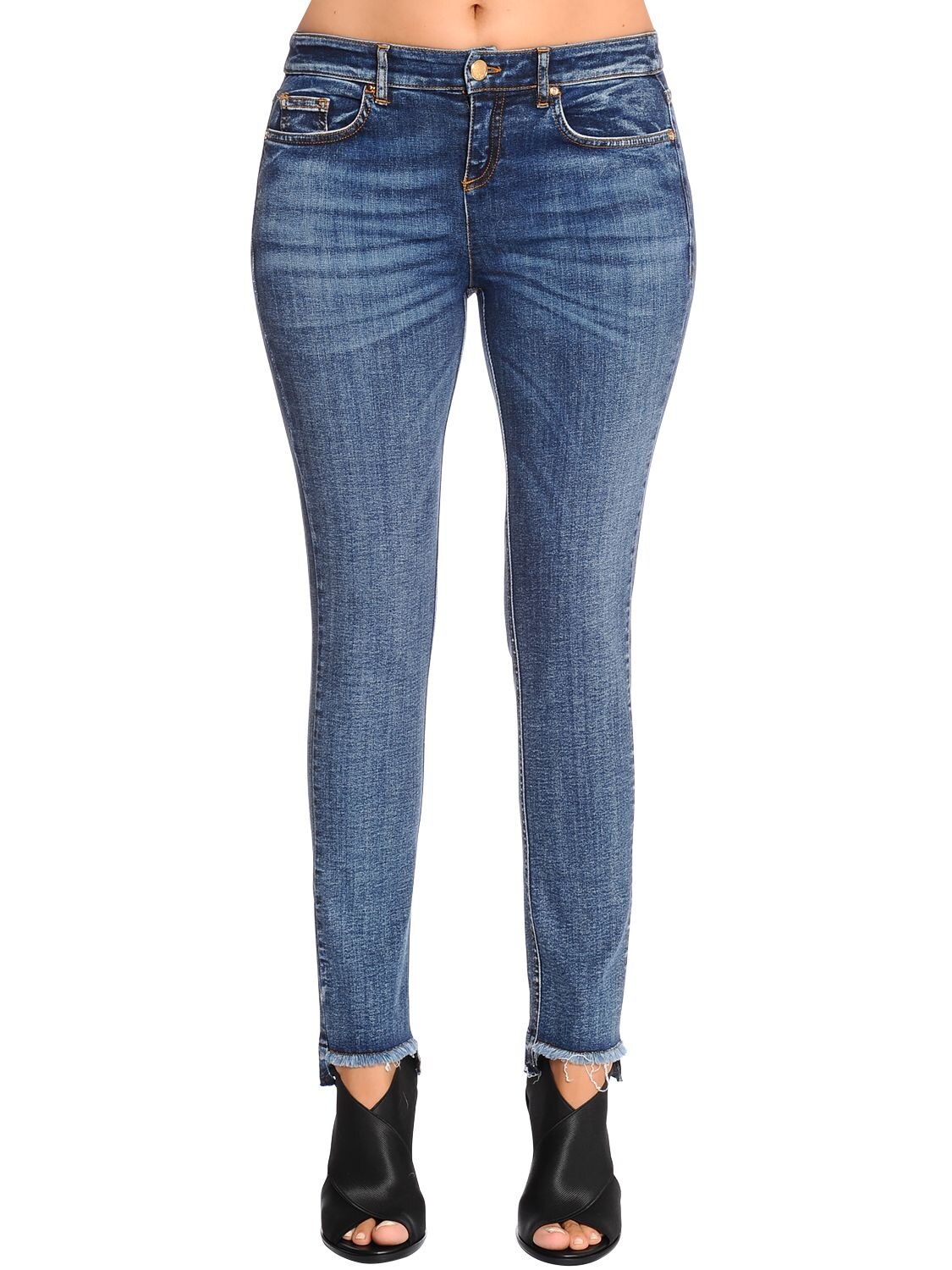 Marina Rinaldi Skinny Cotton Denim Jeans In Blue
