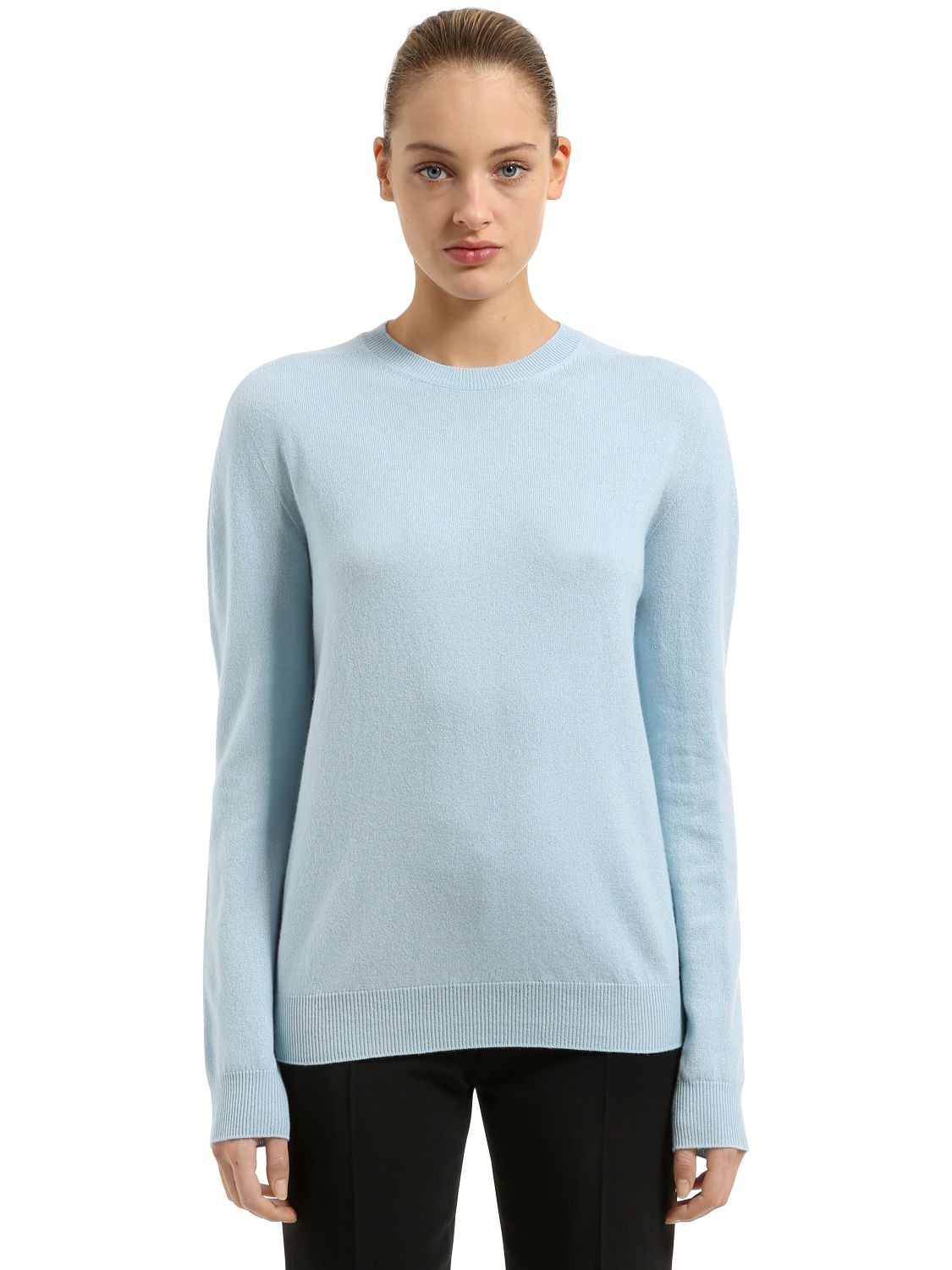 Jil Sander Cashmere Knit Sweater In Blue