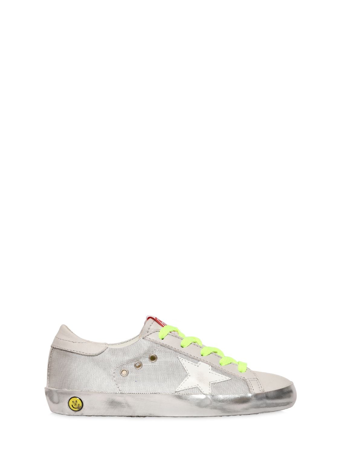 Golden Goose Kids' Super Star Canvas & Leather Sneakers In White
