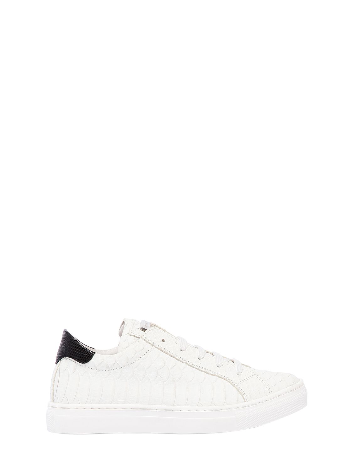 Ledersneakers Mit Krokodilprägung