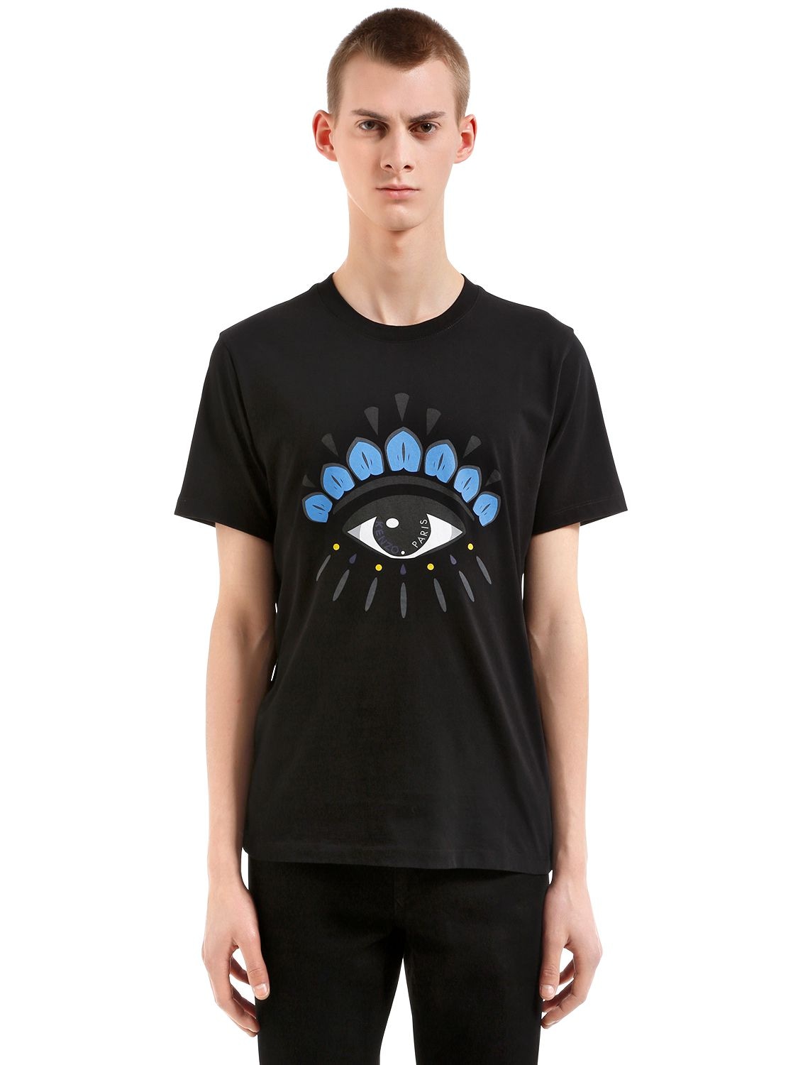Kenzo Eye Printed Cotton Jersey T-shirt In Black