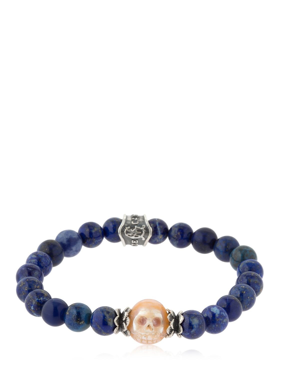Cantini Mc Firenze Baroque Skull Lapis Lazuli Bracelet In Blue