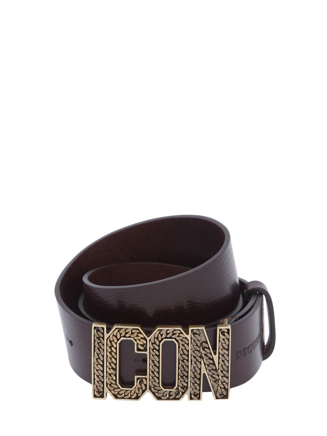 Dsquared2 40mm Icon Buckle Leather Belt In Brown