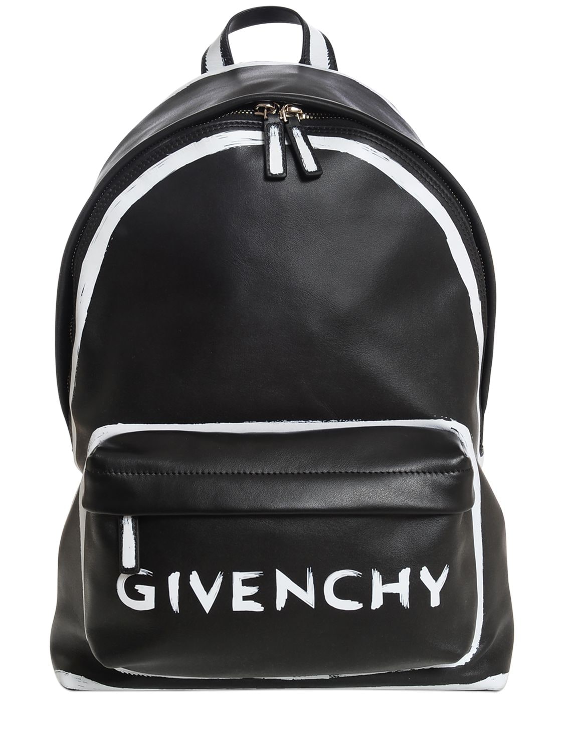 GIVENCHY SMALL PAINTED LOGO LEATHER BACKPACK,67IA5P019-MDAx0