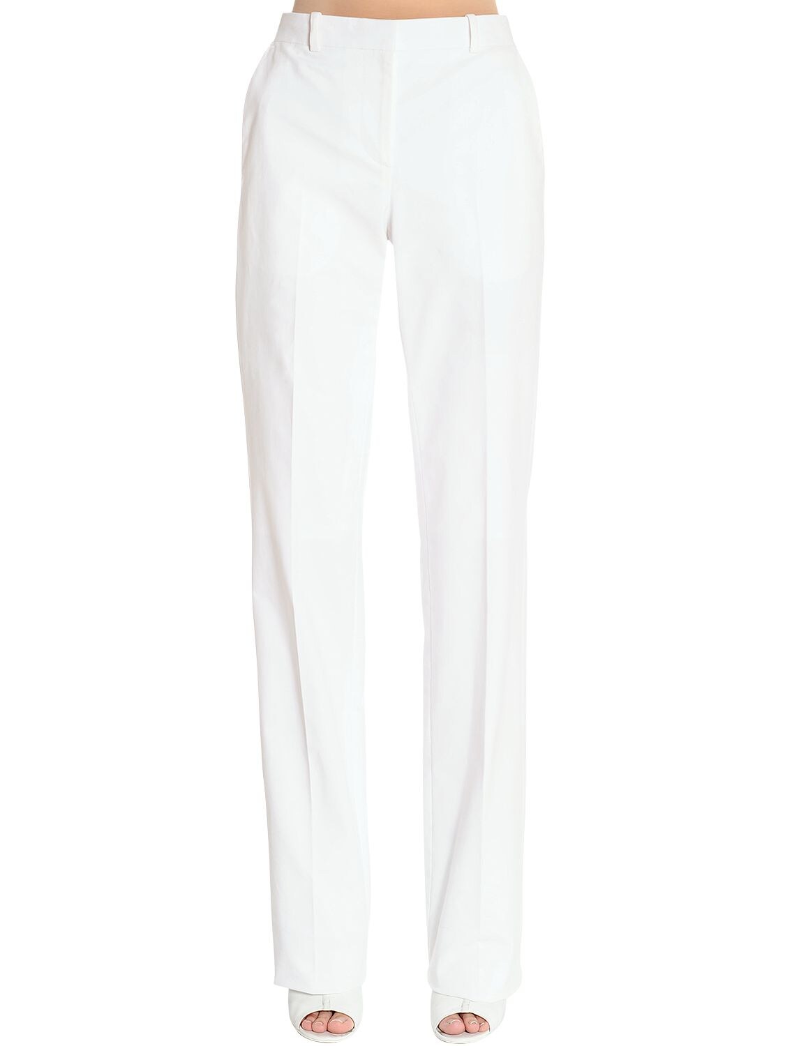 Givenchy Stretch Cotton Wide Leg Pants In White