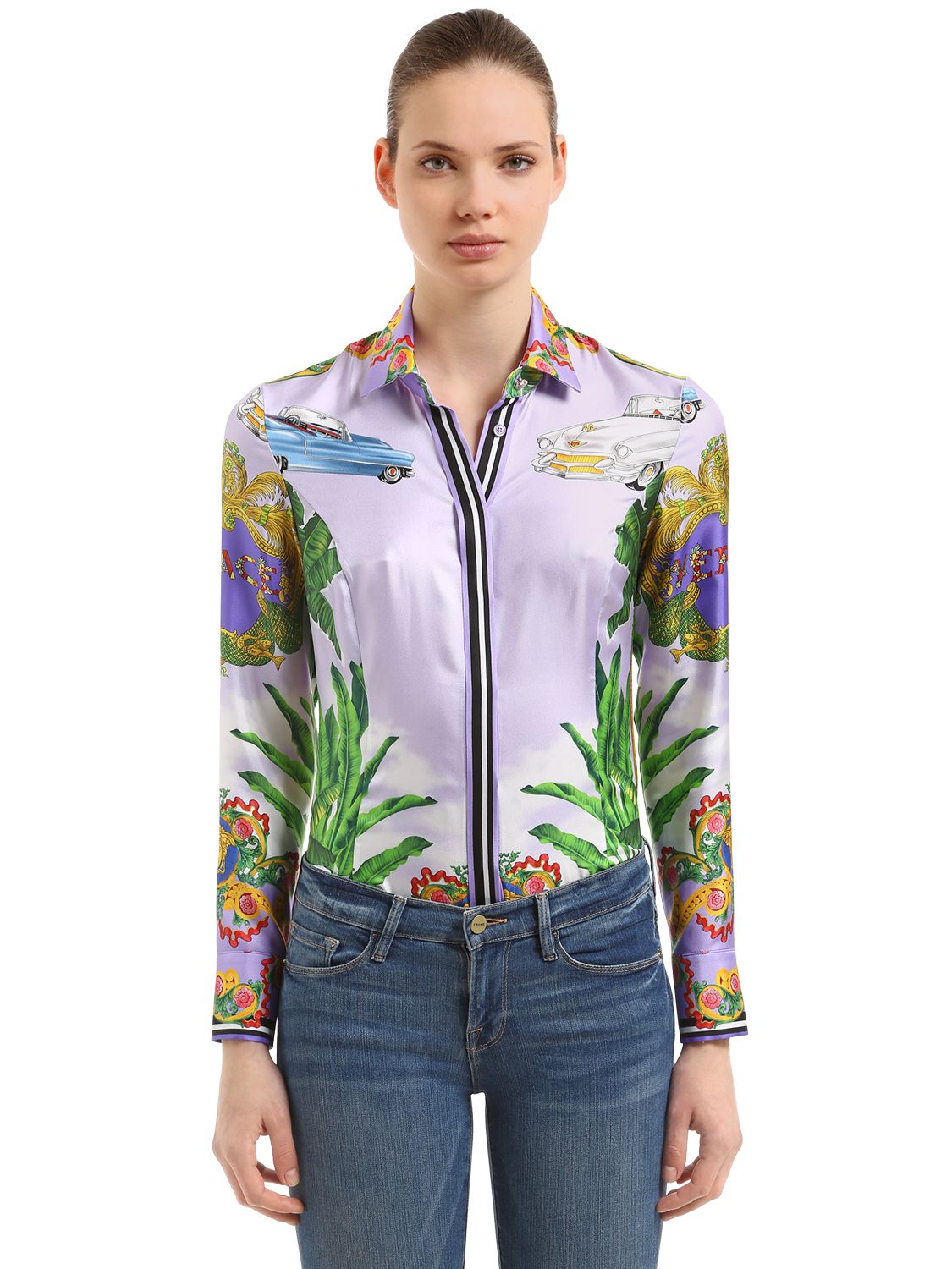 versace miami silk shirt