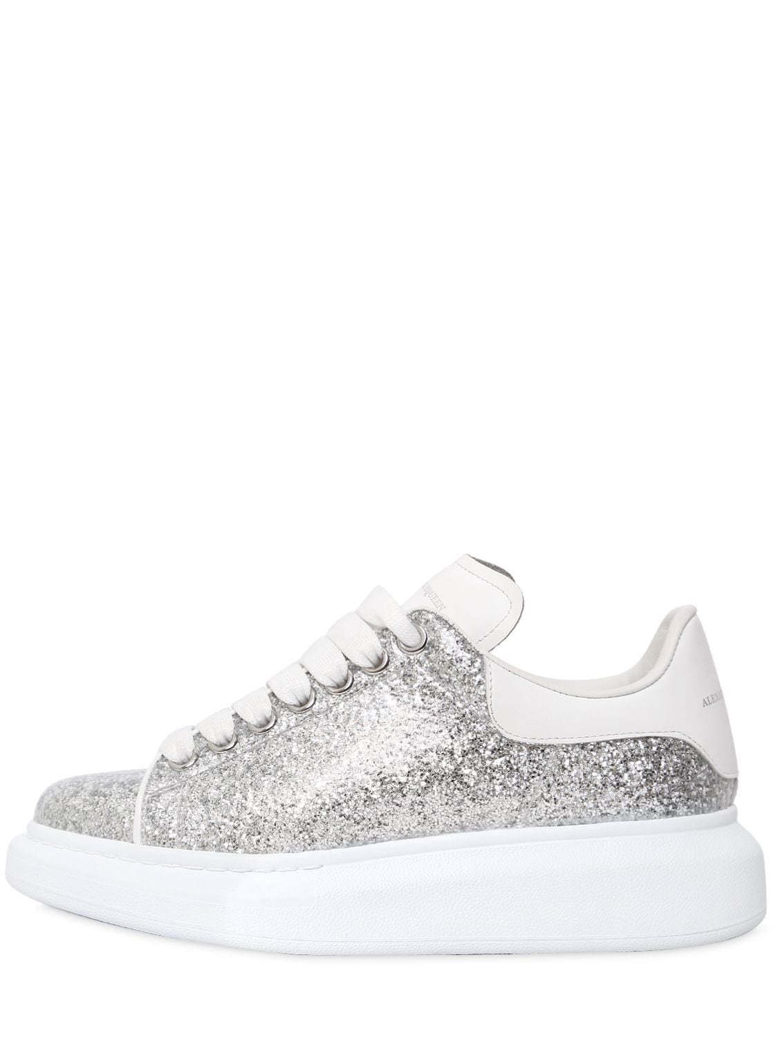 ALEXANDER MCQUEEN 40MM COATED GLITTER & LEATHER SNEAKERS,67IA8F002-ODExMw2