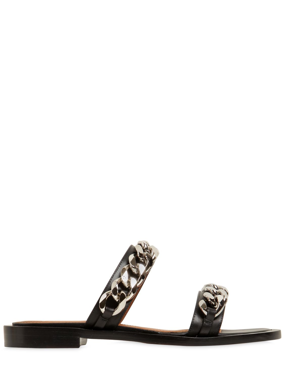 Givenchy Chain-Embellished Leather Slide Sandals - Black Size 7.5 ...