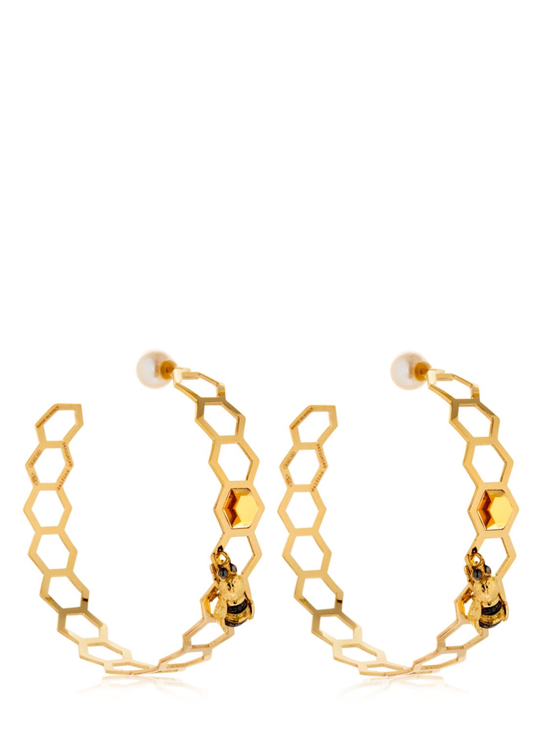 Delfina Delettrez Bee Hive Earrings In Gold