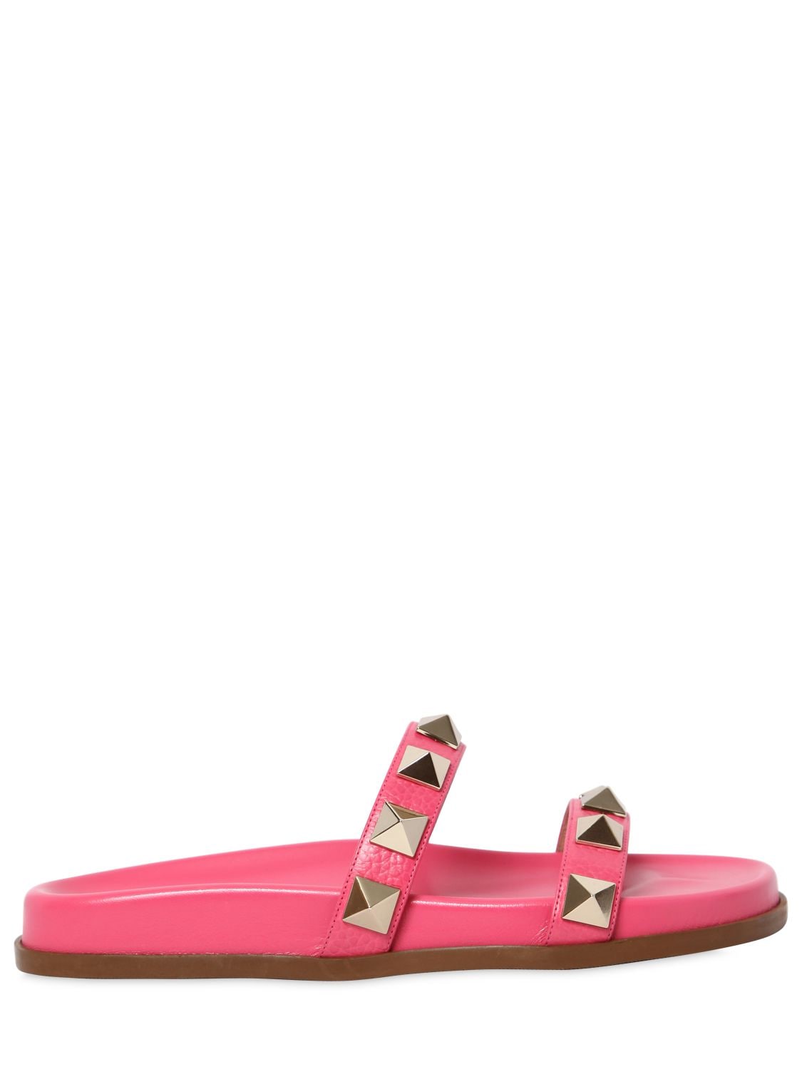 Valentino Garavani 20mm Lock Leather Sandals In Pink | ModeSens