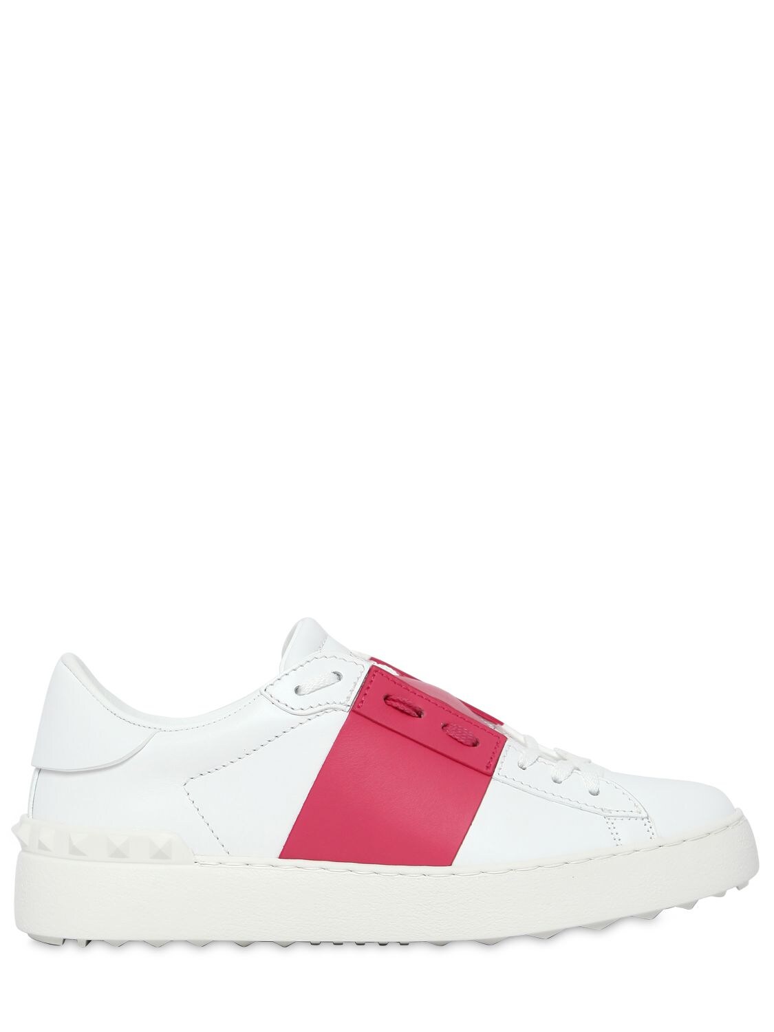 Valentino Garavani 20mm Open Sneakers In White/pink