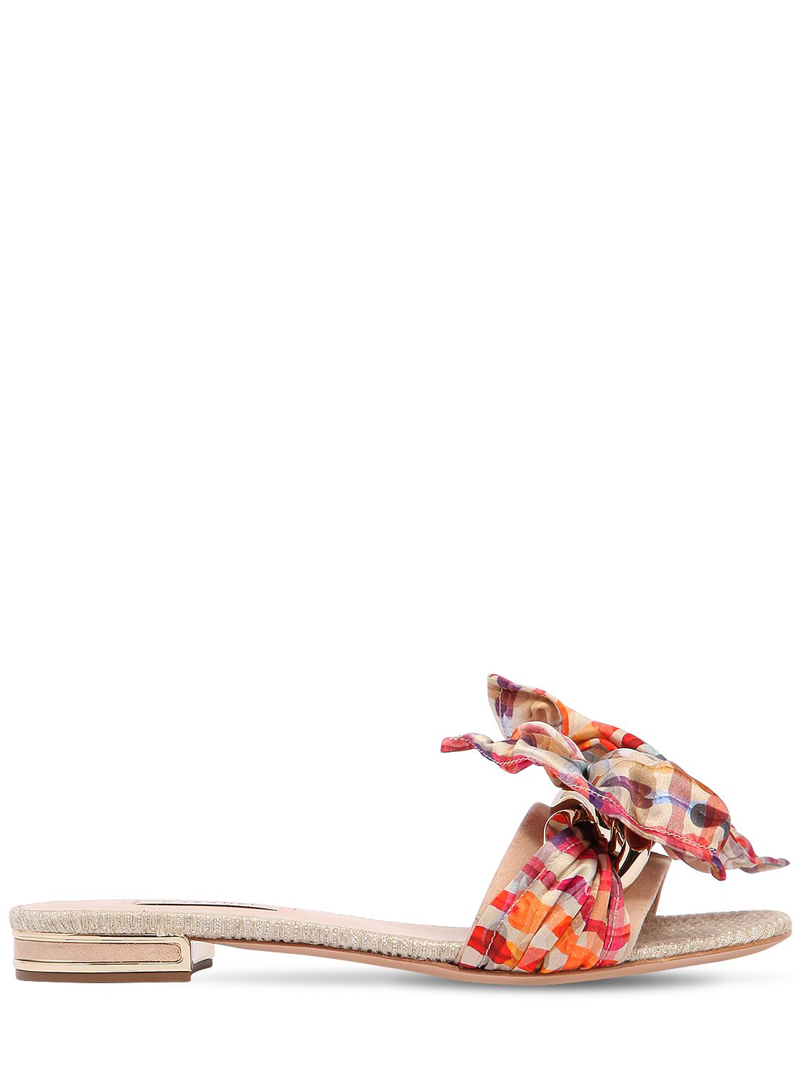 20MM サテンリボン スエードスライドサンダル