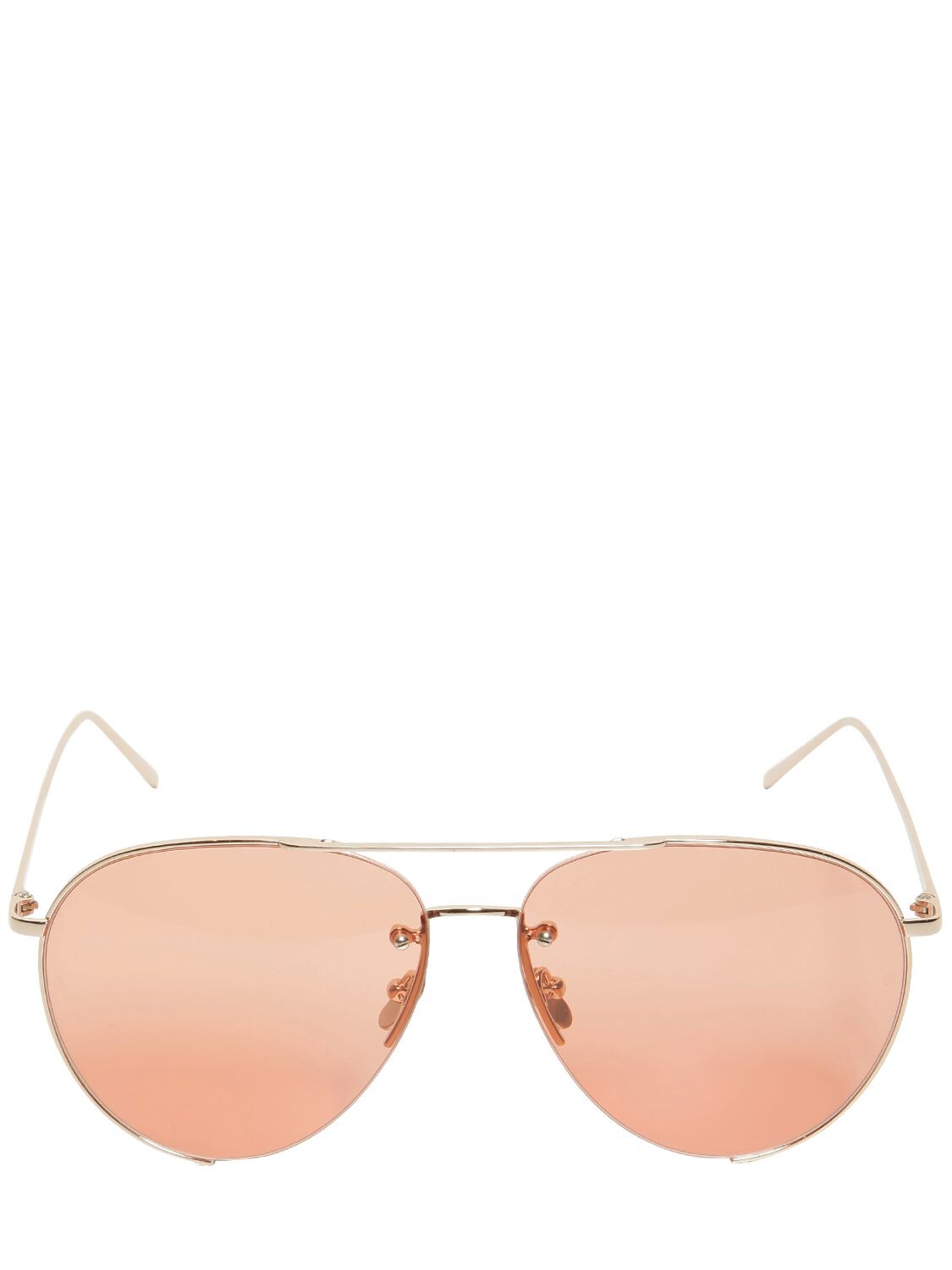 Linda Farrow 624 C5 Aviator Sunglasses In Pink