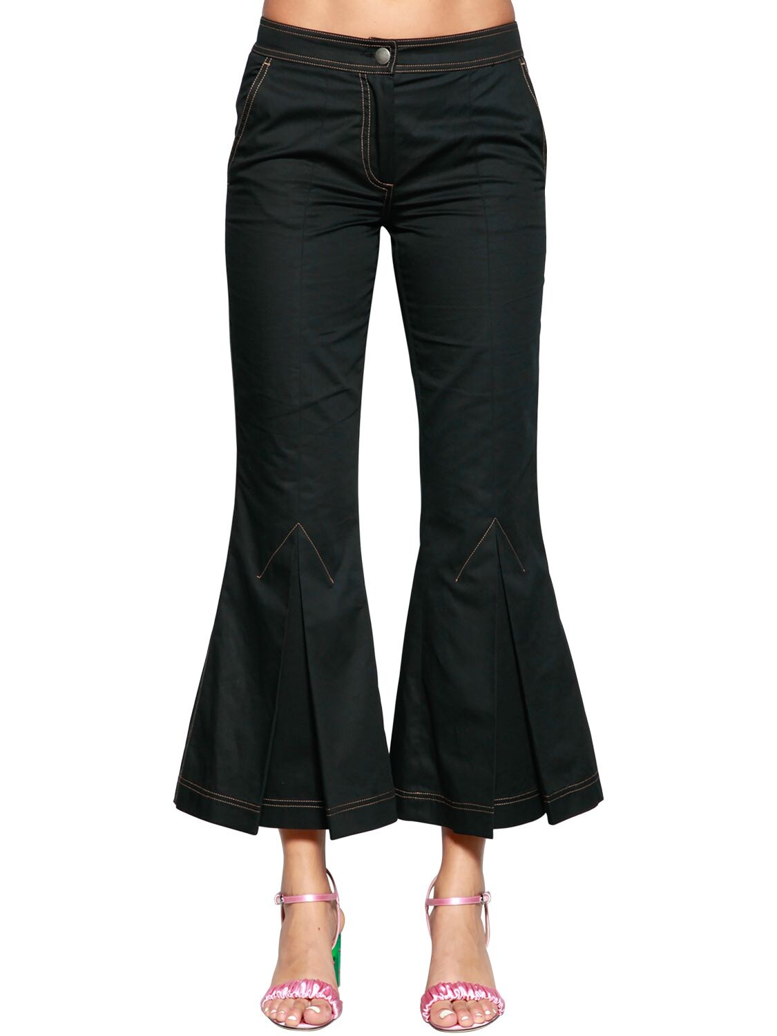 Flared Cotton Drill Pants