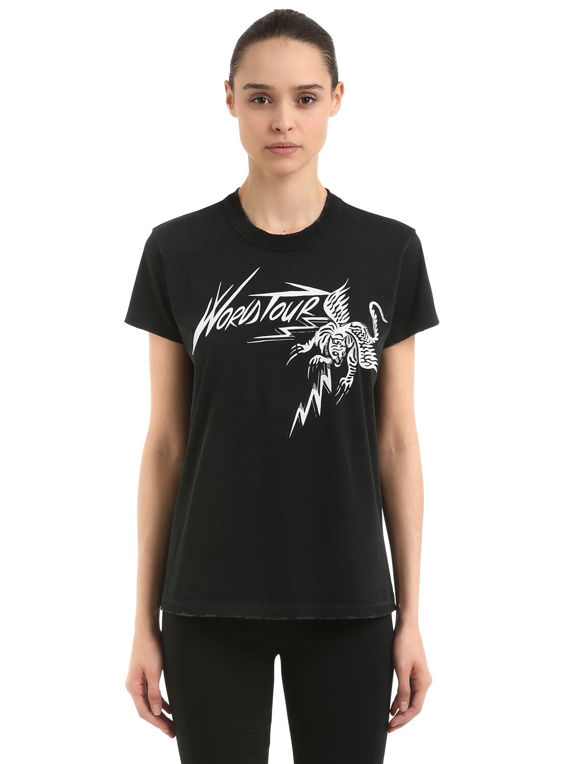 GIVENCHY WORLD TOUR TIGER PRINTED JERSEY T-SHIRT,67ID19008-MDAx0