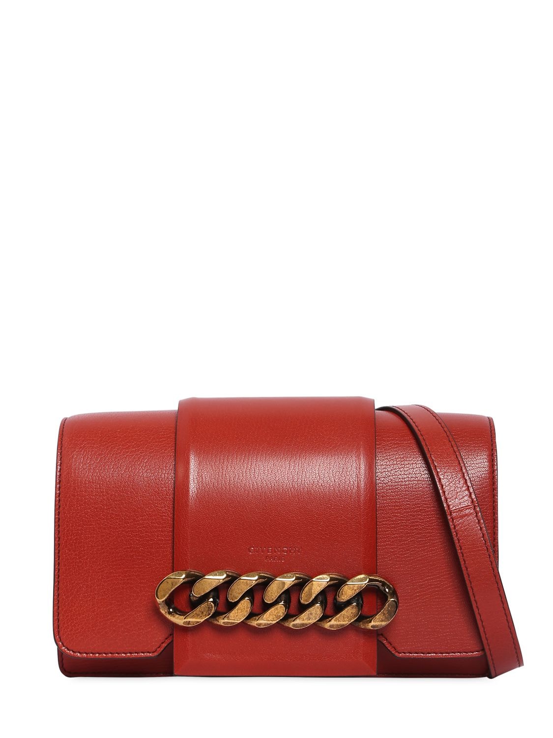 Givenchy Small Infinity Leather Shoulder Bag In Dark Red