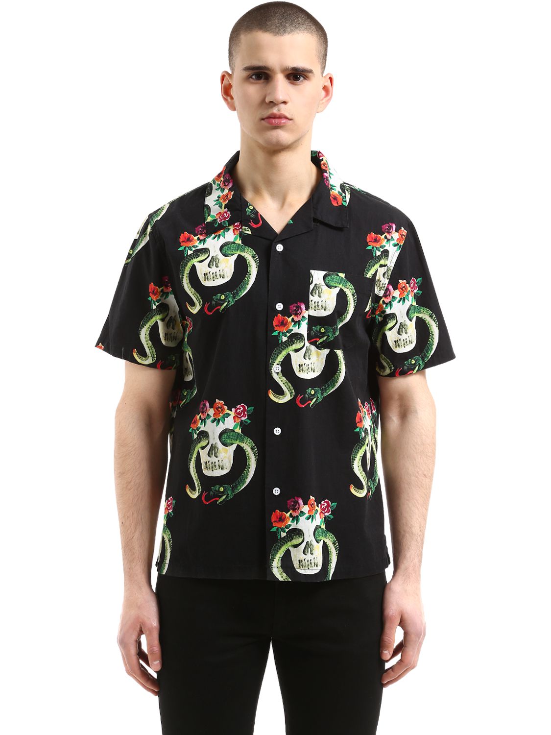 SKULLS コットン 半袖シャツ