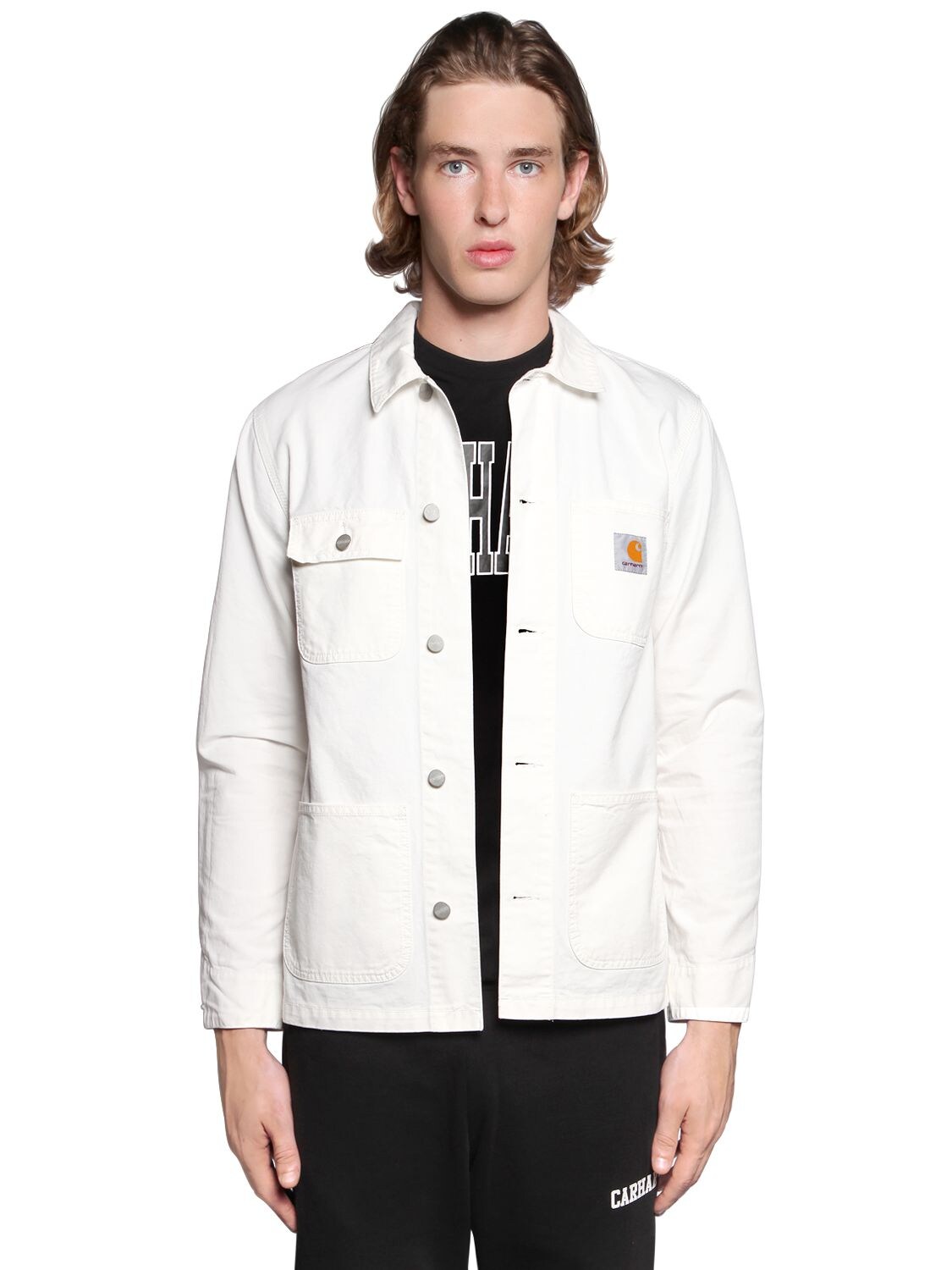 Carhartt Michigan Core Cotton Gabardine Jacket In Off White