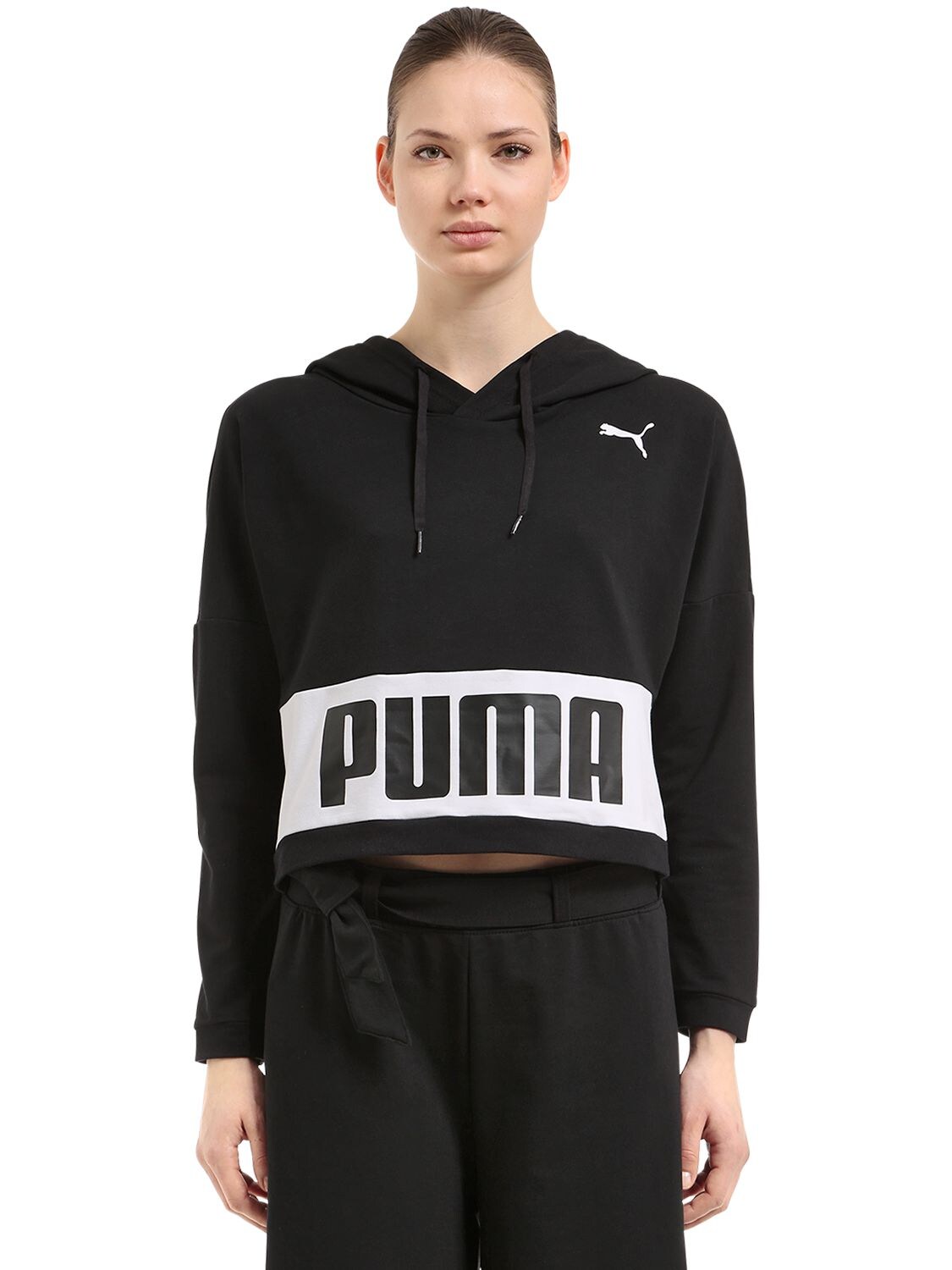 Puma Urban Sports Cropped Sweatshirt In Black