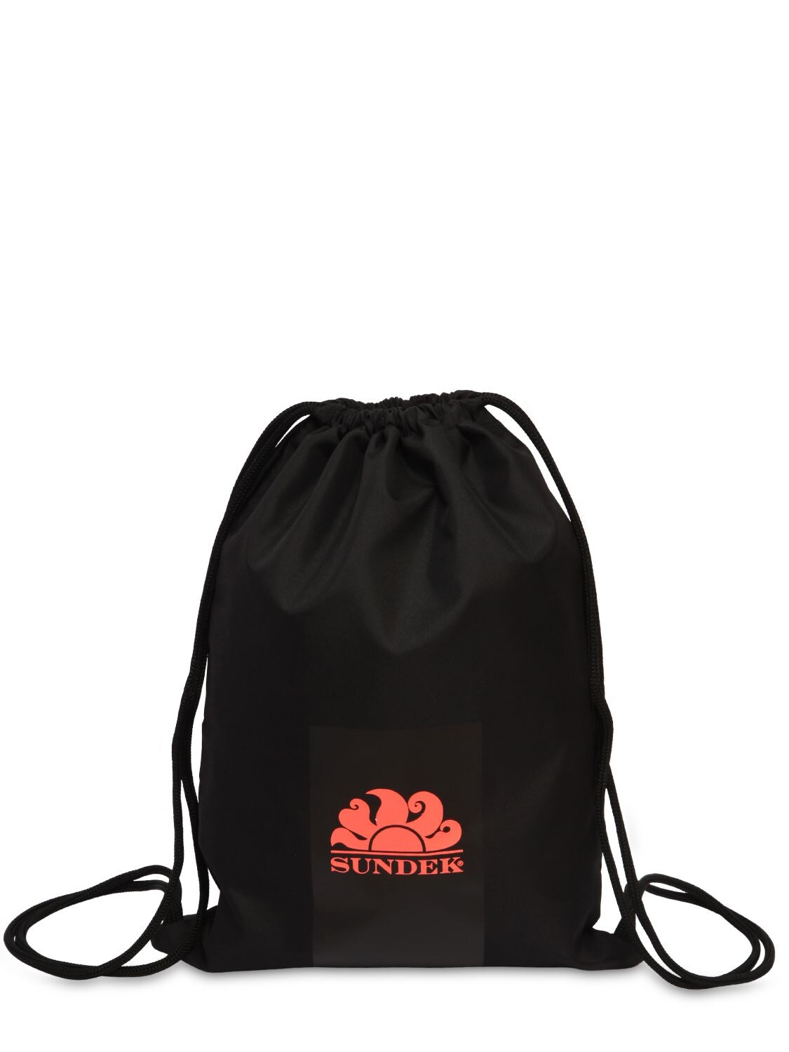 Sundek Logo Printed Canvas Drawstring Backpack In Black