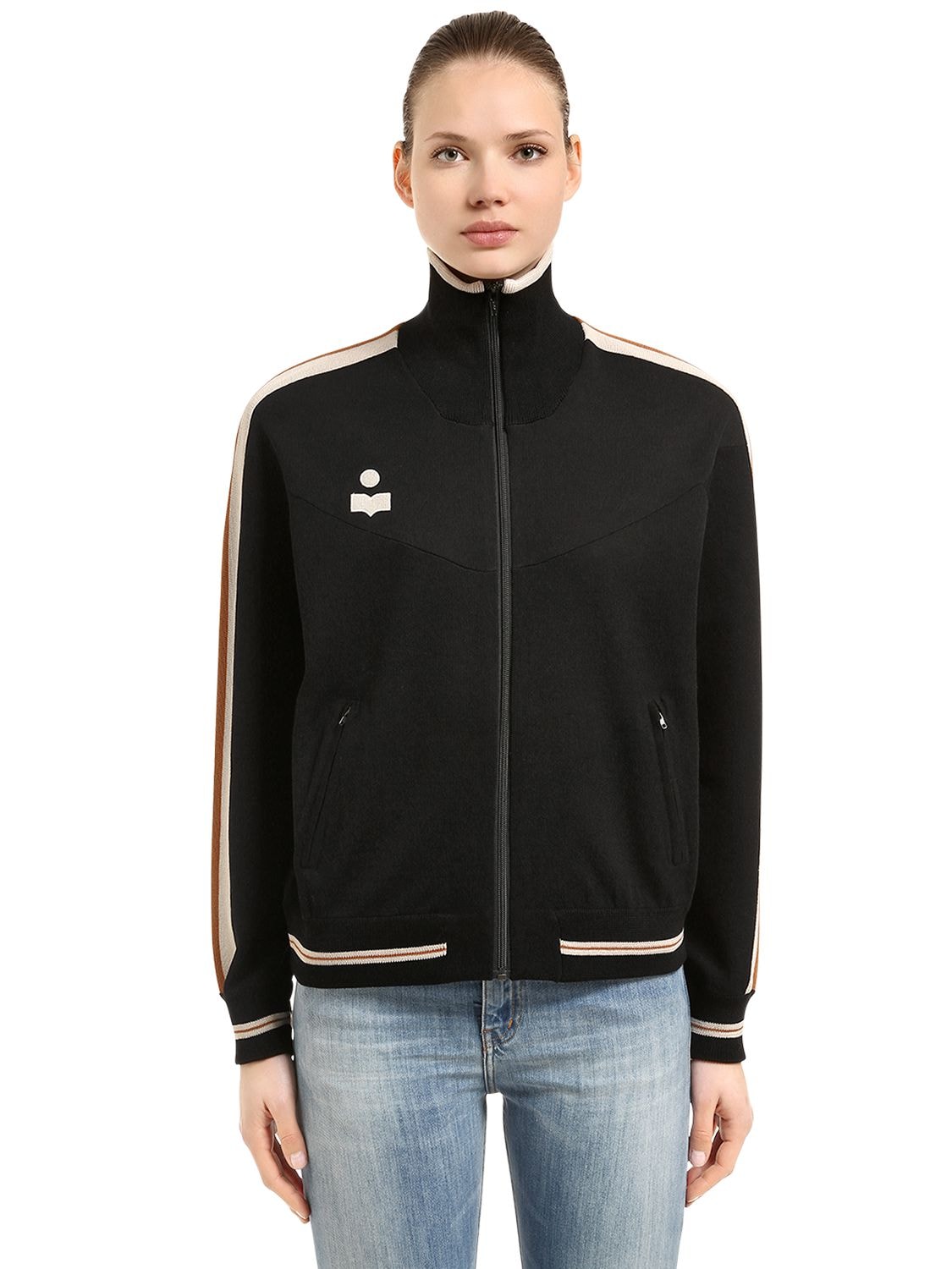 ISABEL MARANT ÉTOILE STRETCH VISCOSE JERSEY TRACK JACKET,67IE1B021-MDFCSw2