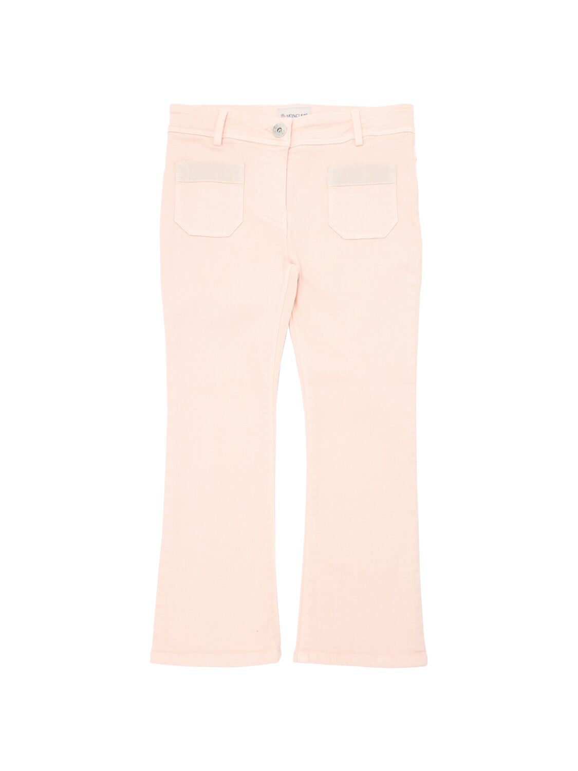 Moncler Kids' Stretch Cotton Denim Jeans In Pink