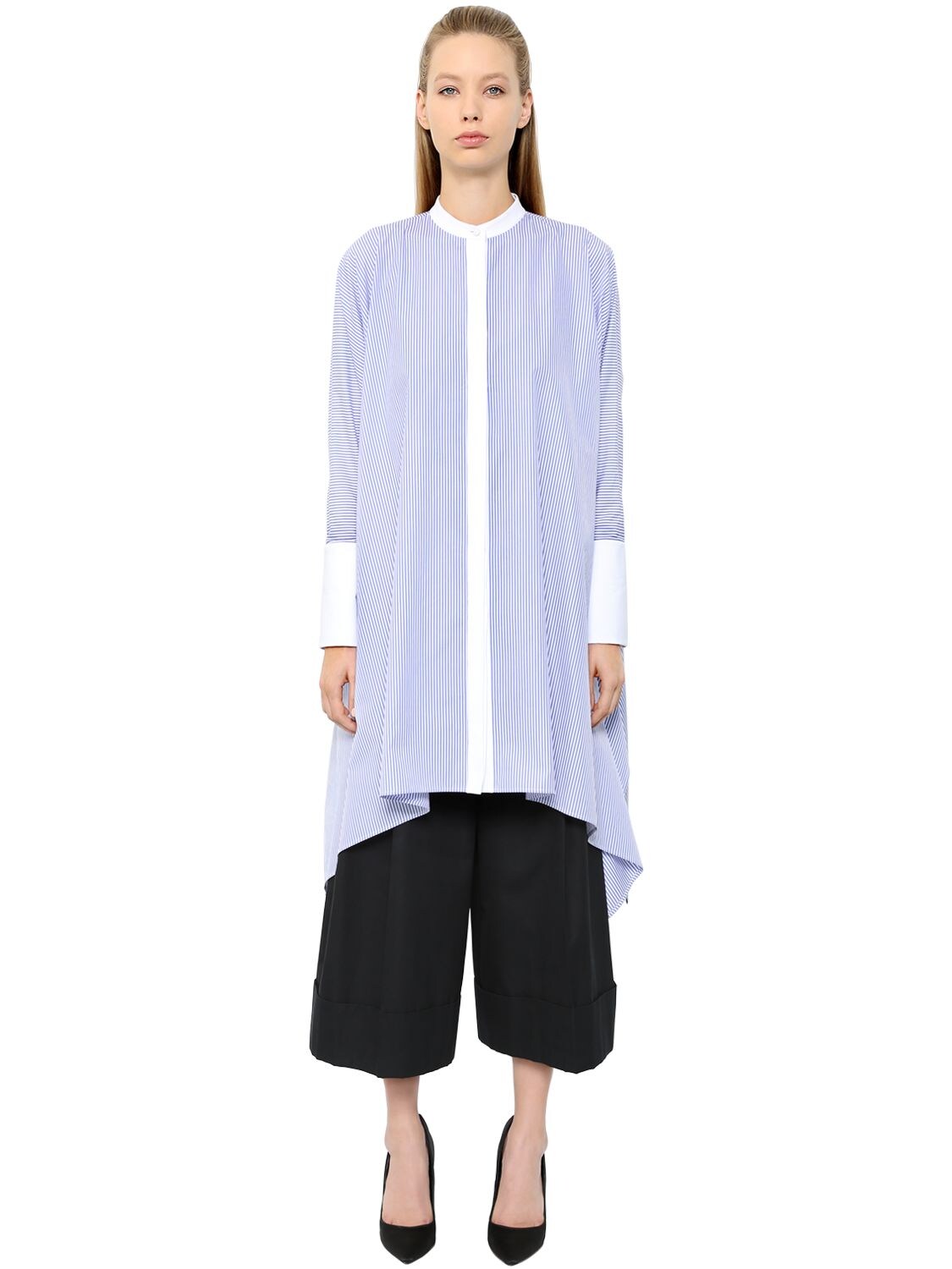 ALEXANDER MCQUEEN OVERSIZED STRIPED COTTON POPLIN SHIRT,67IG12006-OTA0Mw2