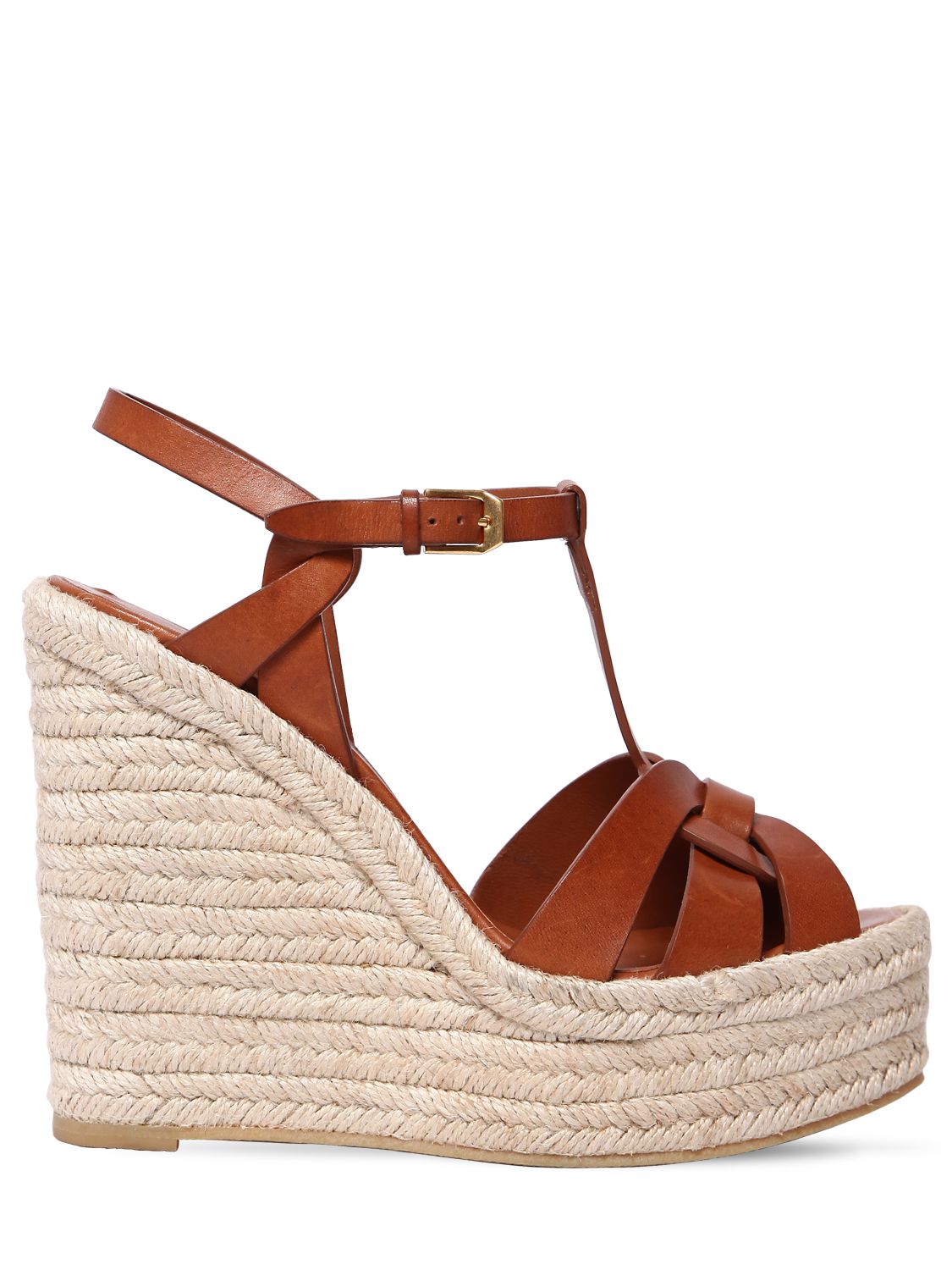 130MM TRIBUTE レザーウェッジサンダル