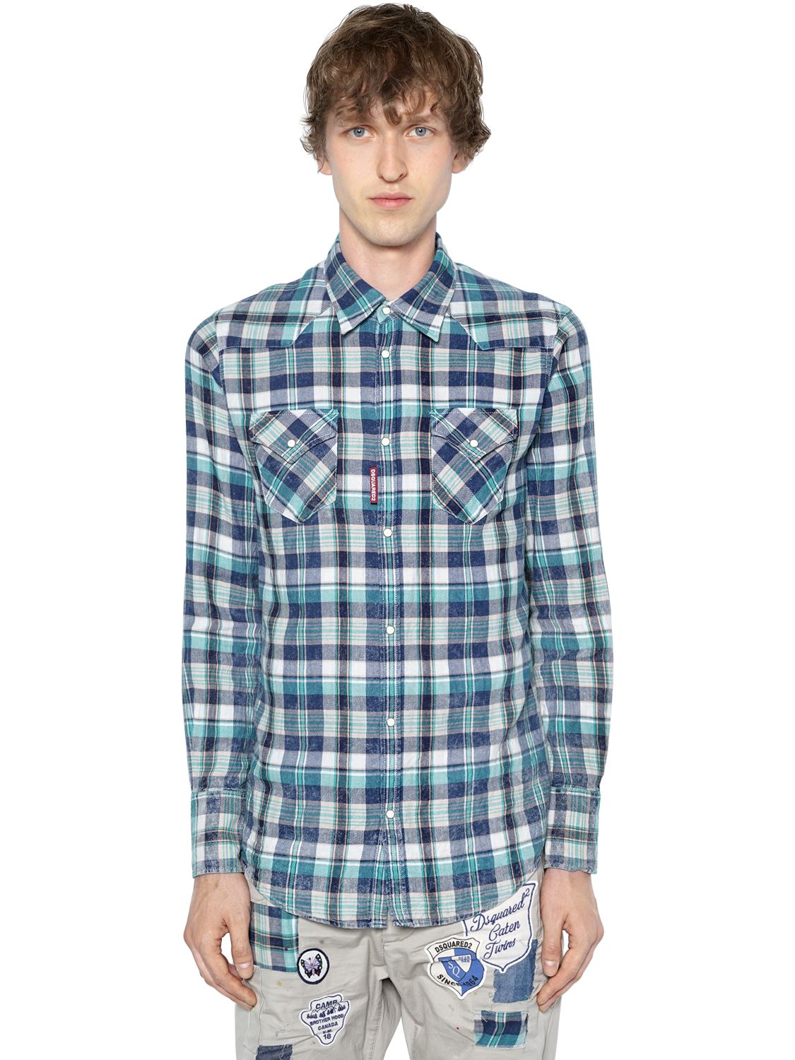 Bleached Check Cotton Western Shirt