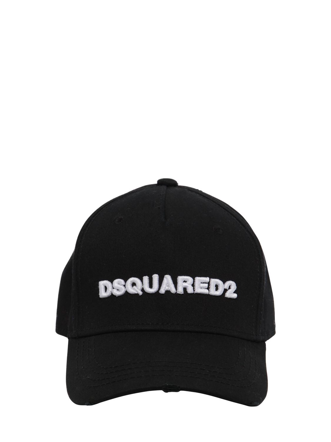 Dsquared2 Logo Embroidered Gabardine Baseball Hat In Black/white