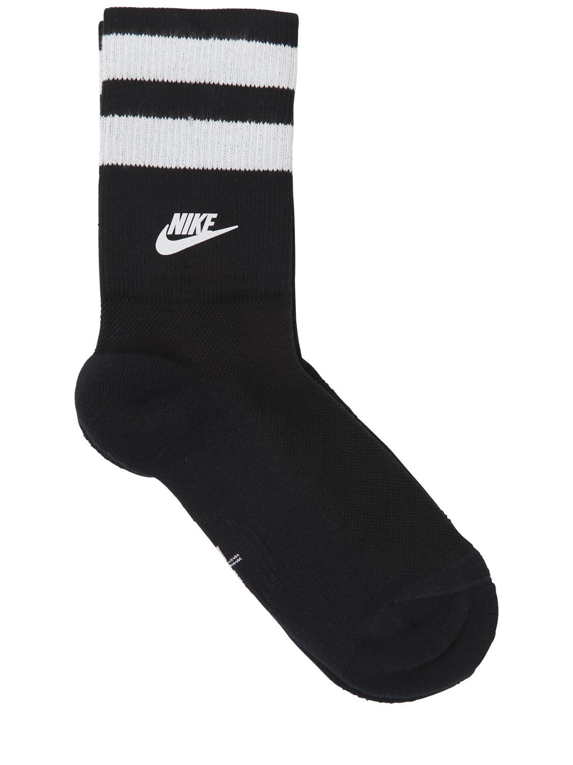 Nike Fold Over Cuff Crew Socks In Black