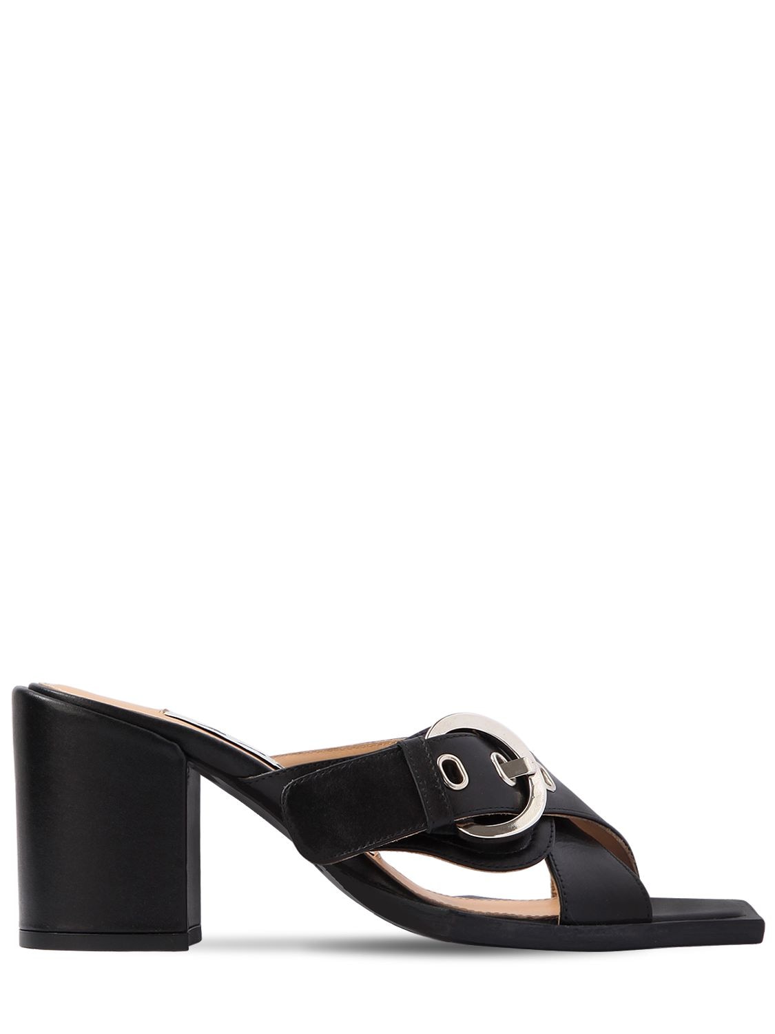 Aalto 80mm Chunky Leather Sandals In Black