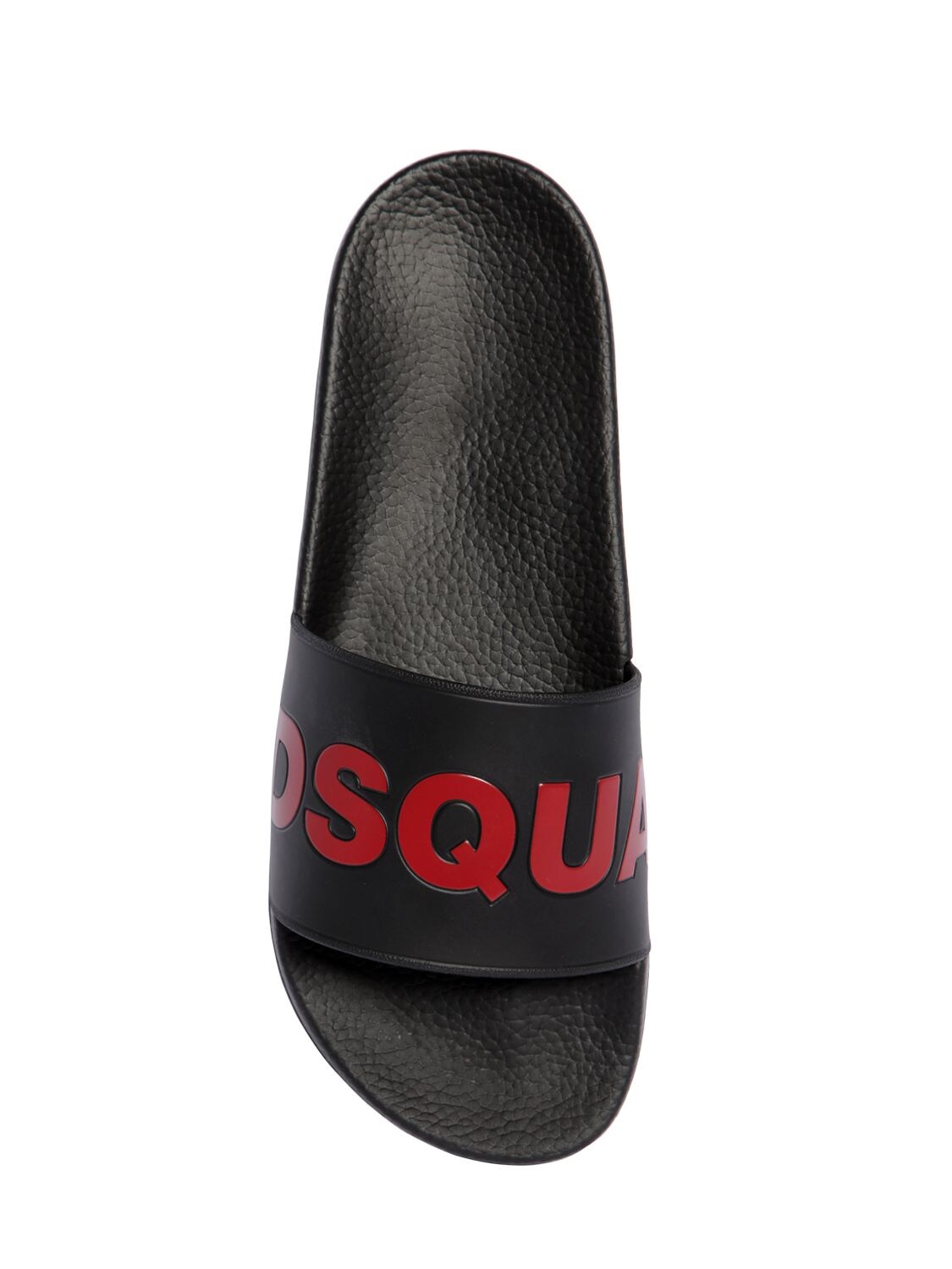 Dsquared2 Logo Rubber Slide Sandals In Black,red