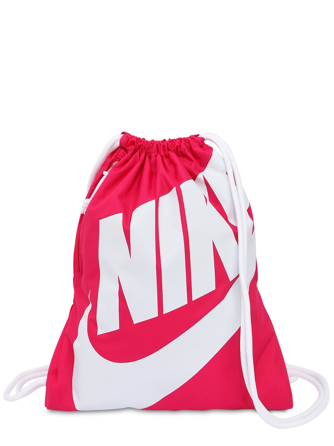 Nike Heritage Nylon Drawstring Backpack In Pink