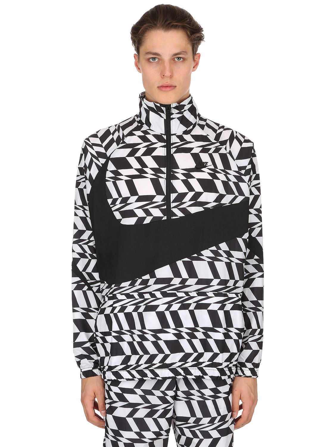 Nike Swoosh Woven Packable Track Jacket In White Camo | ModeSens