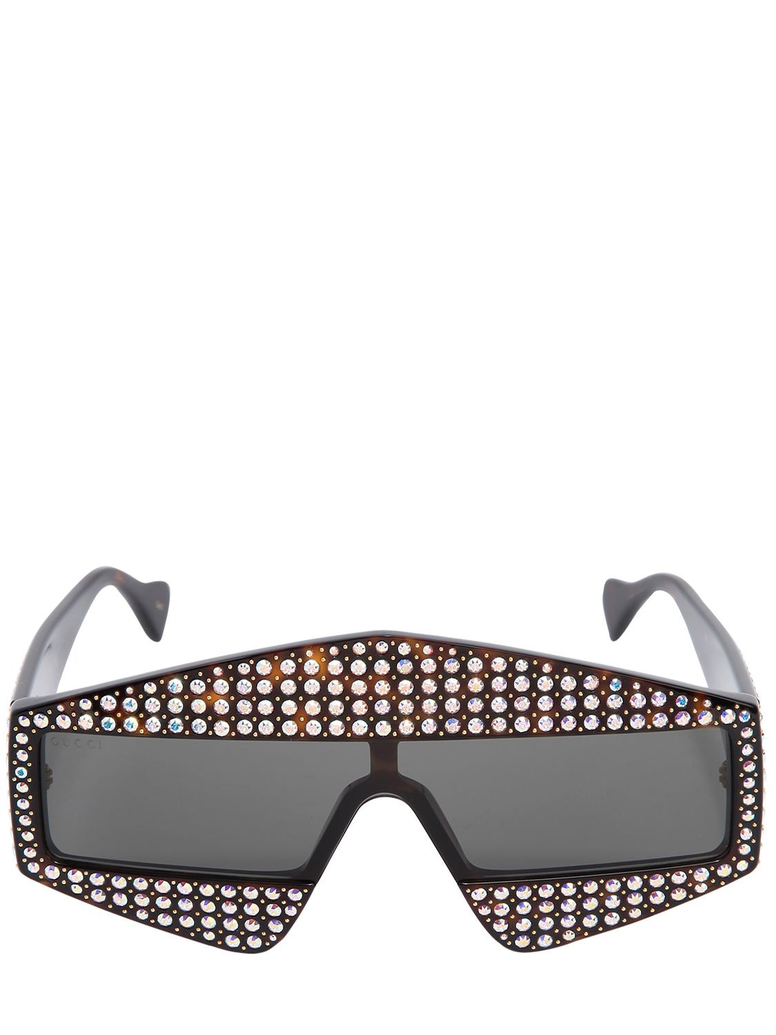 Gucci Square Sunglasses W/ Crystals In Black/crystals