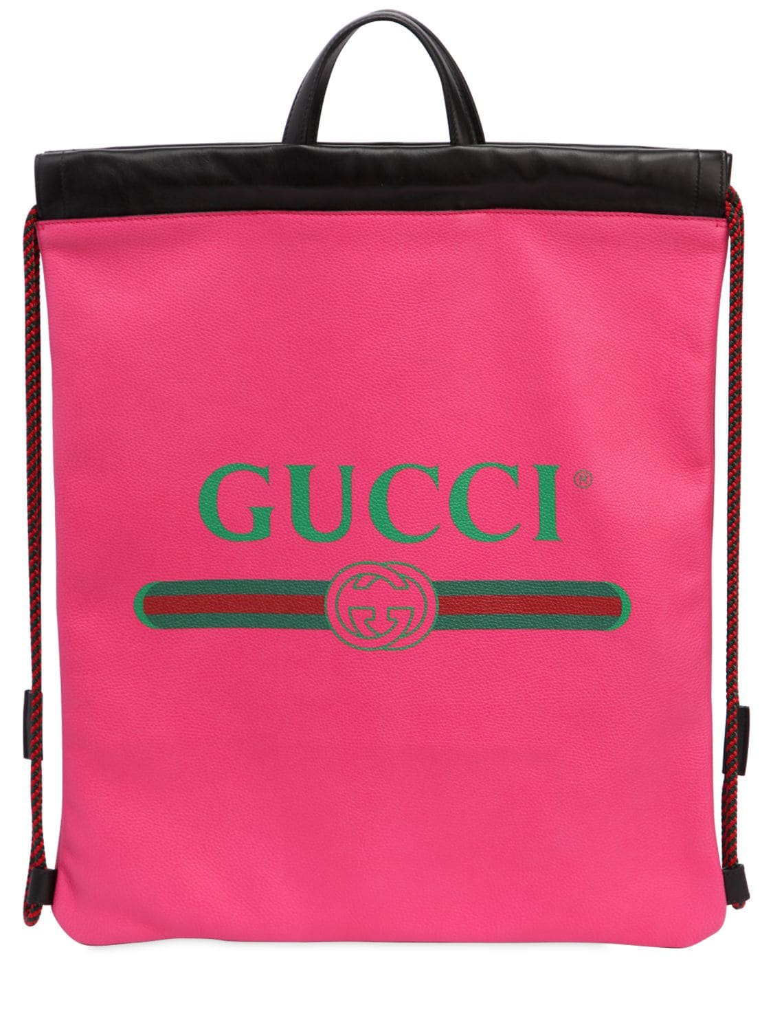 Gucci Vintage Logo Printed Drawstring Backpack In Fuchsia