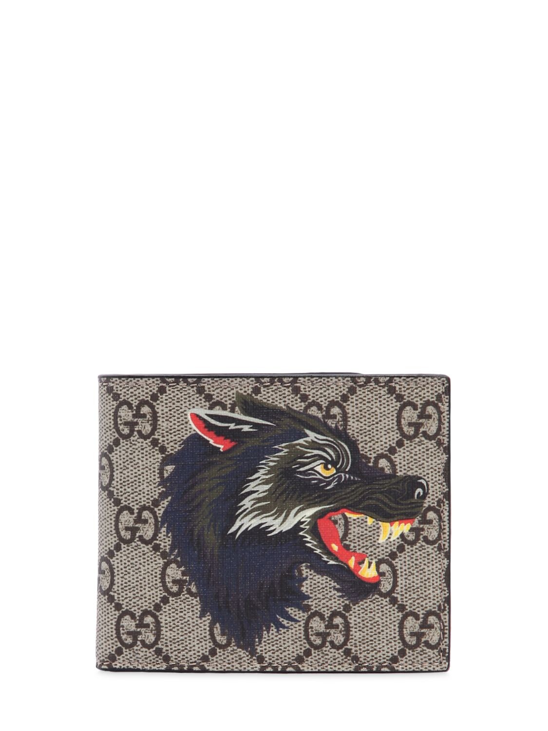 GUCCI WOLF PRINTED GG SUPREME CLASSIC WALLET,67IH0L018-ODY5Nw2