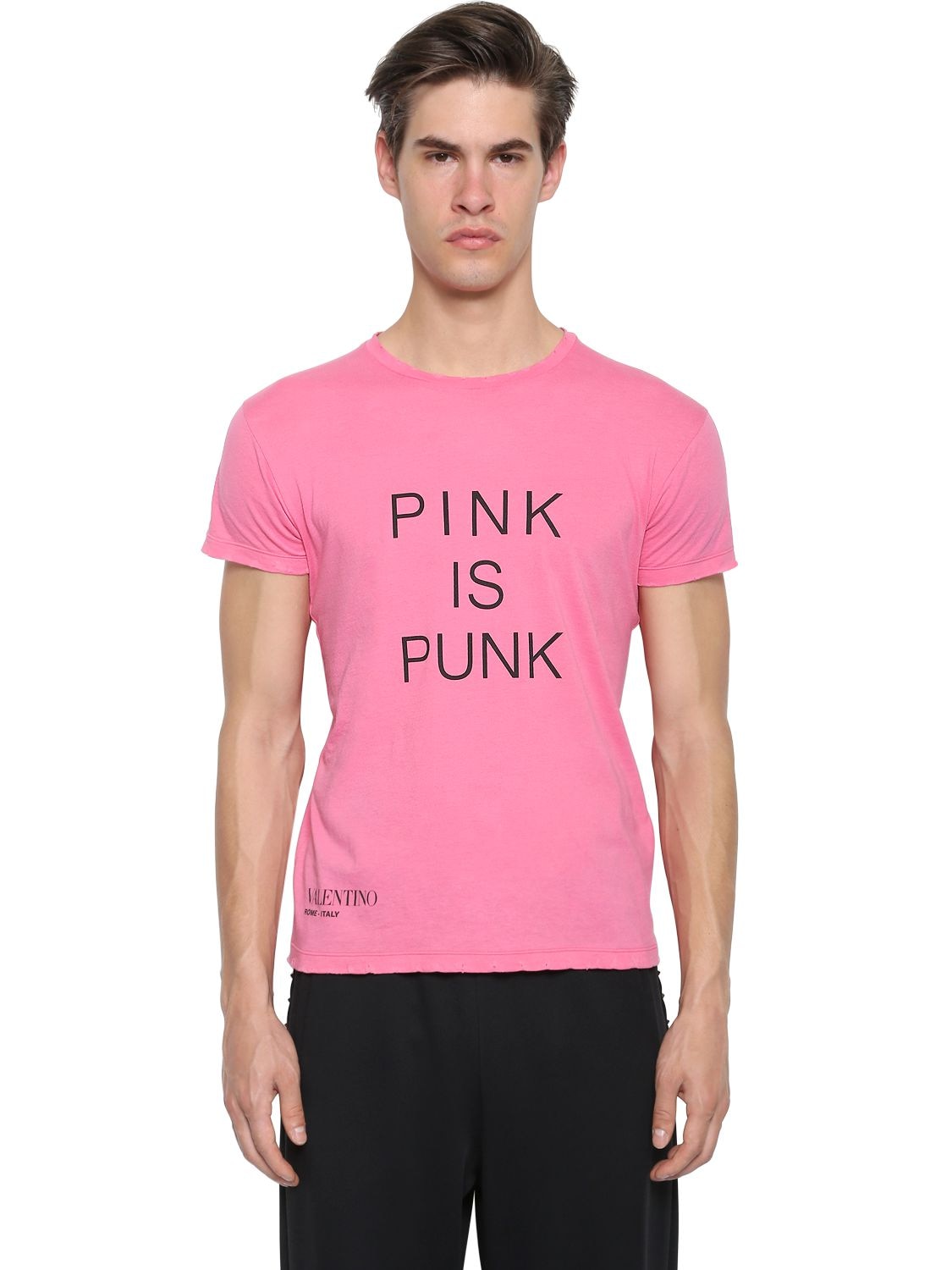 PINK IS PUNK プリントコットンジャージーTシャツ