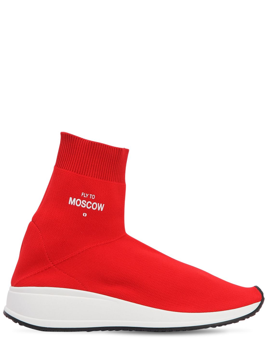 Joshua Sanders 20mm Fly To Stretch Knit Sock Sneakers In Red