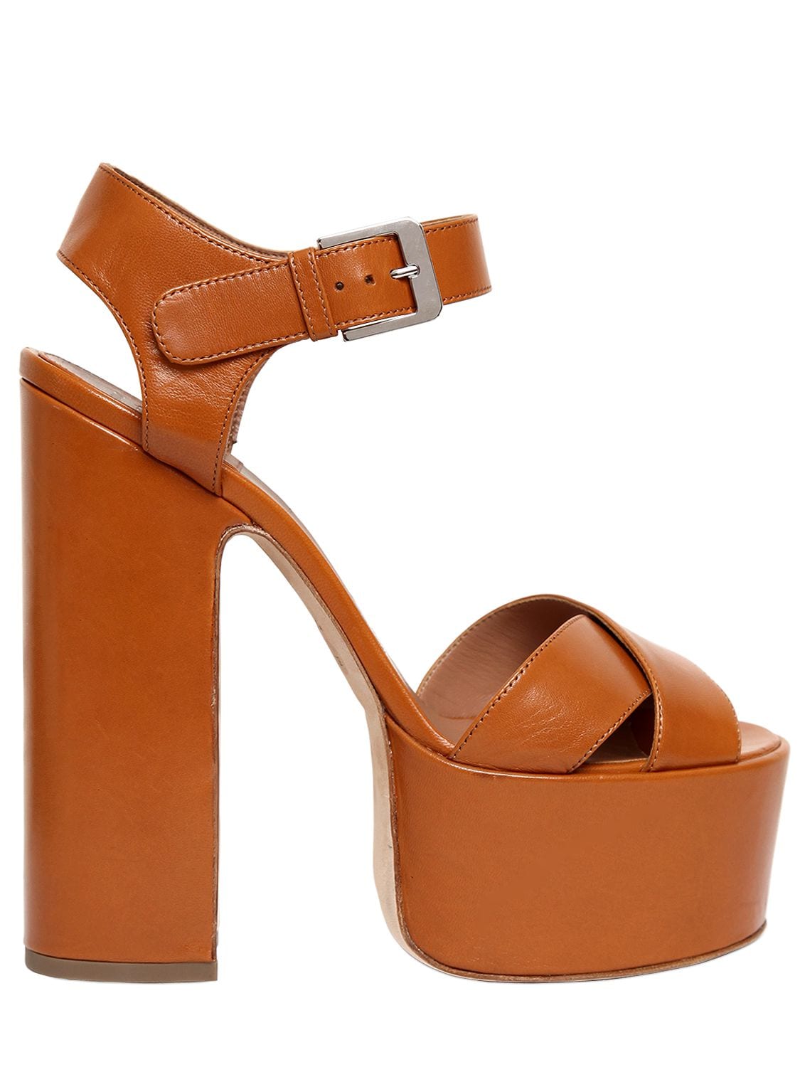 Laurence Dacade 150mm Rosella Leather Platform Sandals In Tan | ModeSens