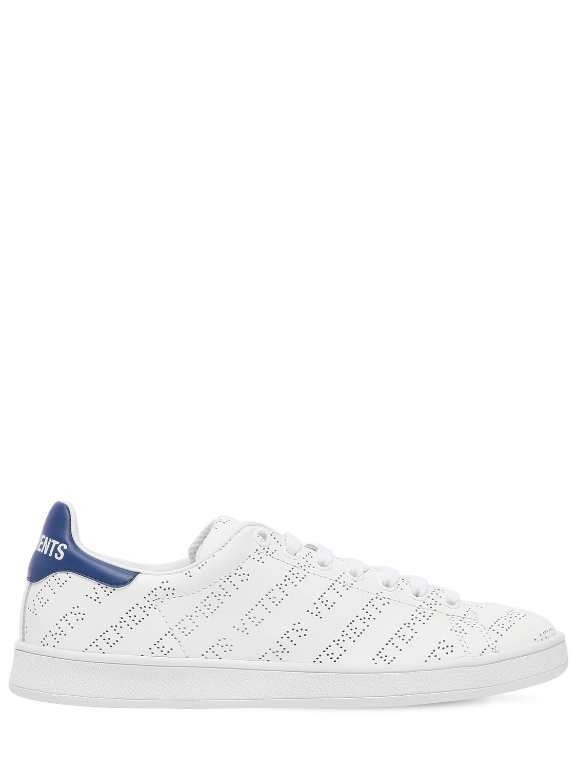 VETEMENTS 20MM LOGO PERFORATED LEATHER SNEAKERS,67IIA7001-V0hJVEUvQkxVRQ2