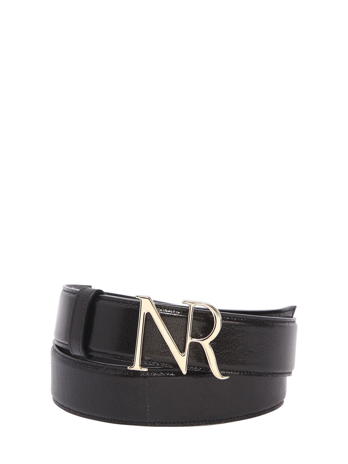 Nina Ricci 30mm Logo Leather Belt In Black