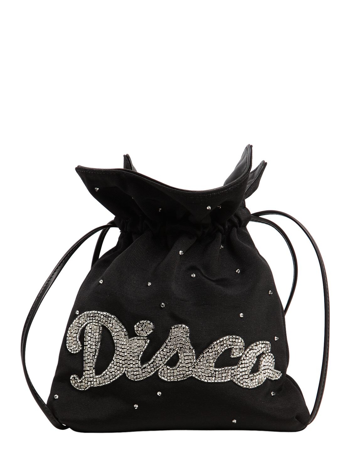 Les Petits Joueurs Trilly Disco Embellished Satin Bag In Black