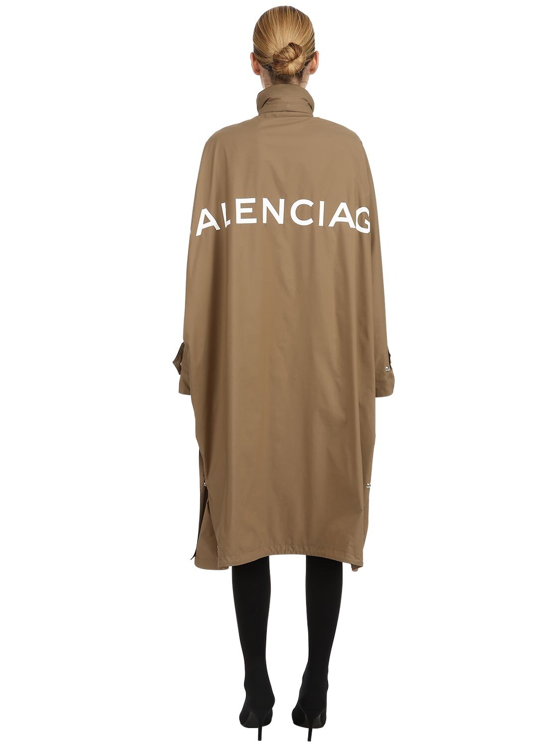 balenciaga logo raincoat