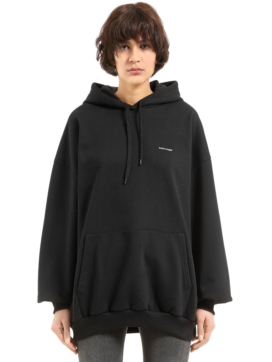 BALENCIAGA OVERSIZED HOODED HEAVY JERSEY SWEATSHIRT,67IIUU055-MTAwMA2